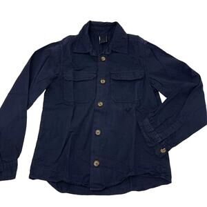 BonBon Boys 8 Navy Blue Long Sleeve Button Down Shirt Cotton Made in Hungary